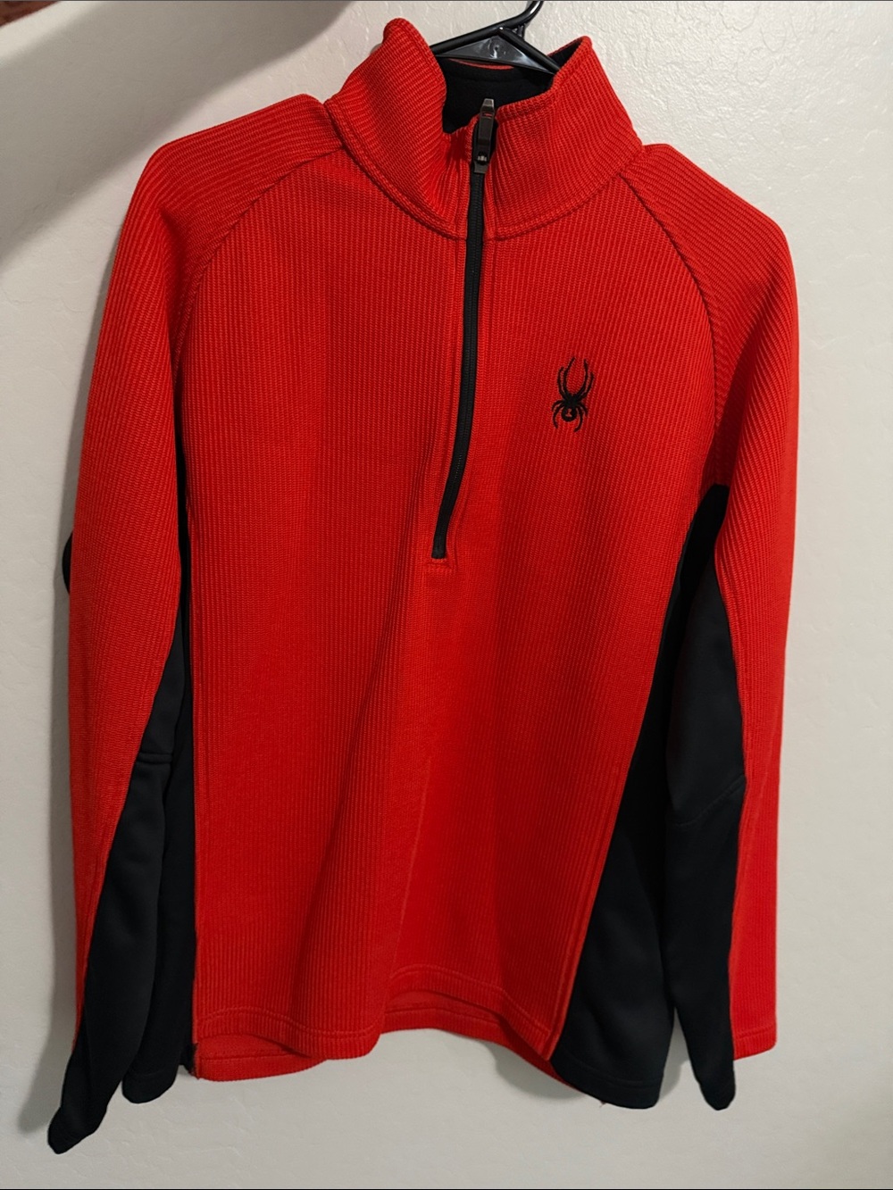 Spyder Red and Black Half-Zip Performance Sweater